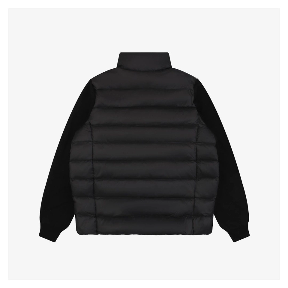 Mxxcler Hybrid Knit-Sleeve Lightweight Puffer Jacket (Black/White)