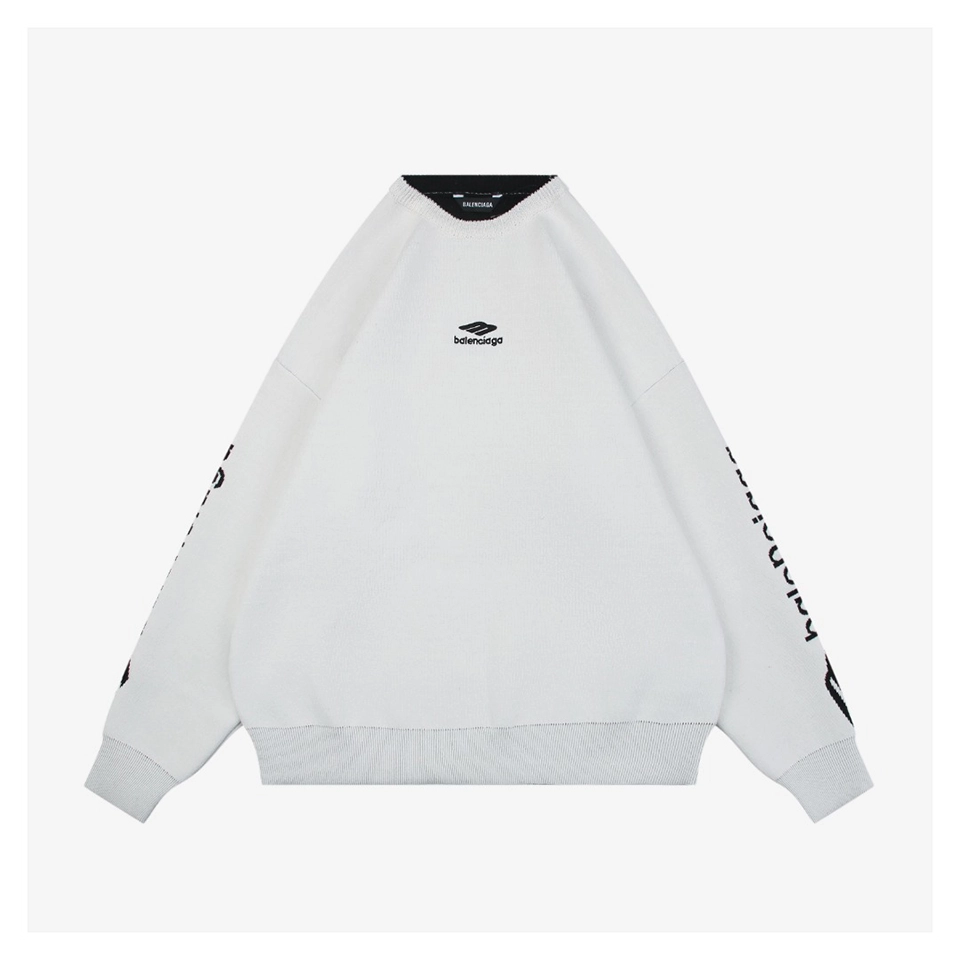 Blcg Hand-Logo 3B Sleeve Knit Sweater (Black/White)