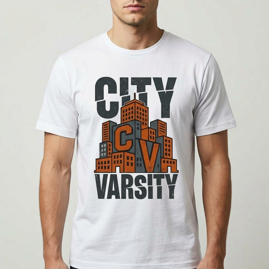 City Varsity Tee, Vintage Athletic Graphic T-Shirt, Unisex Streetwear Shirt CityTee3