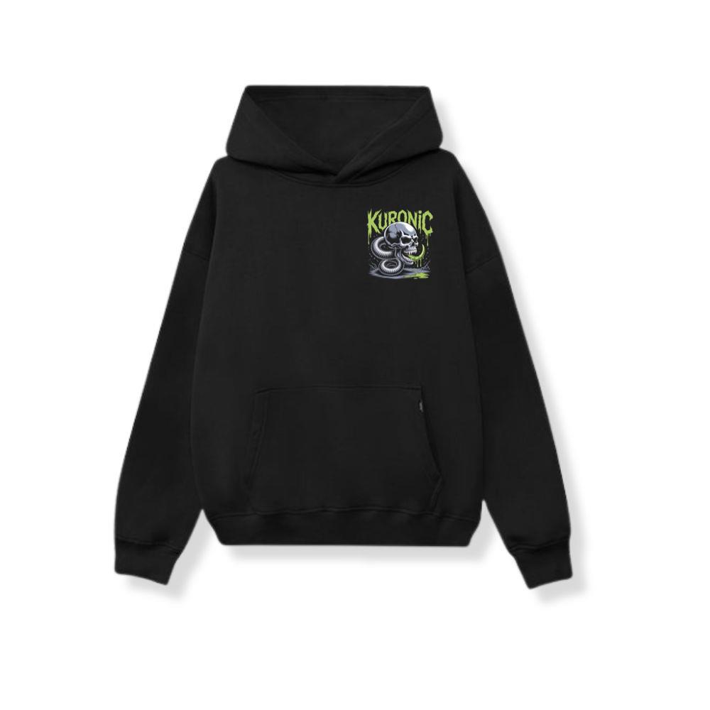 Kuronic Skull Snake Horror Graphic Hoodie