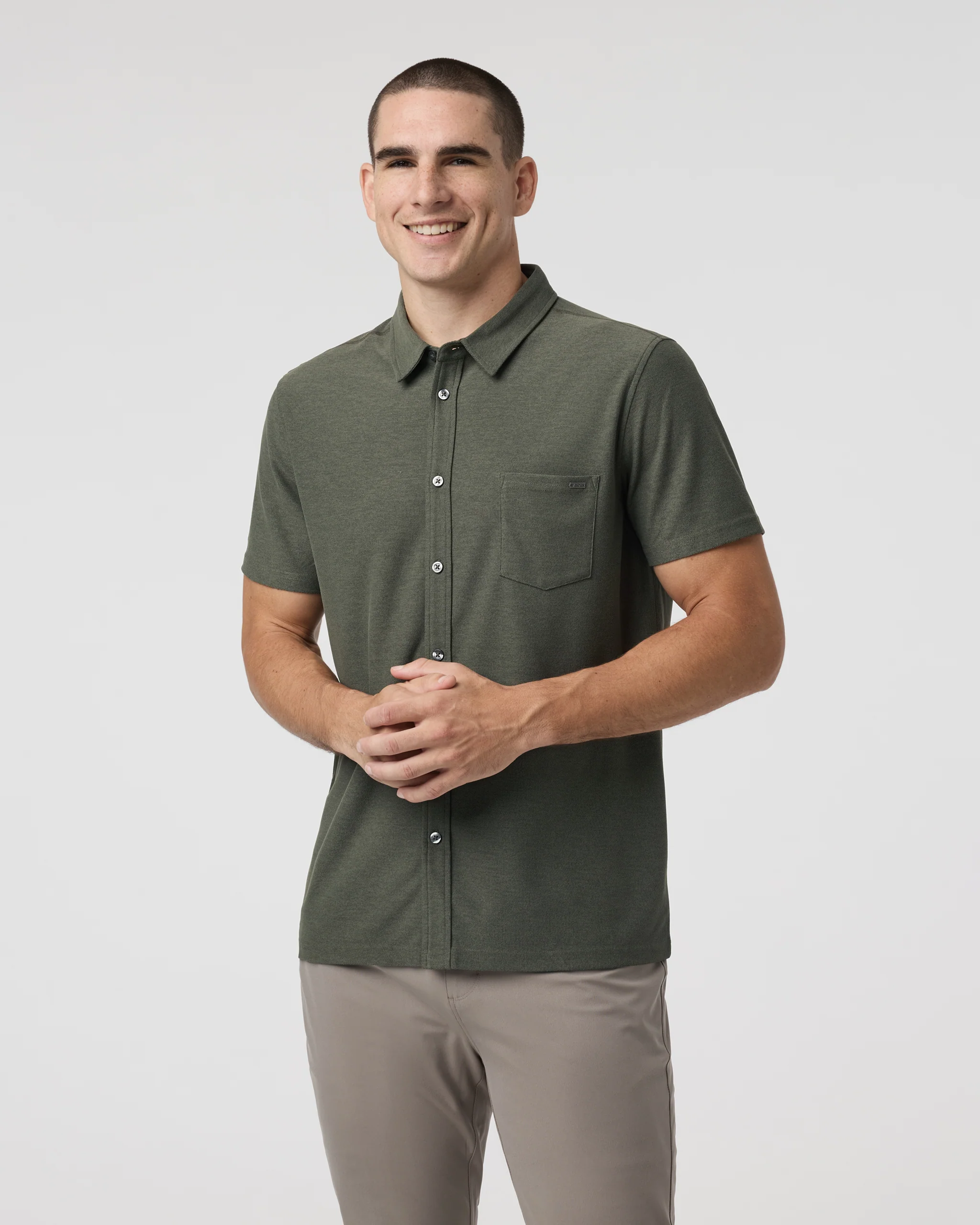 Short Sleeve Ace Button Down