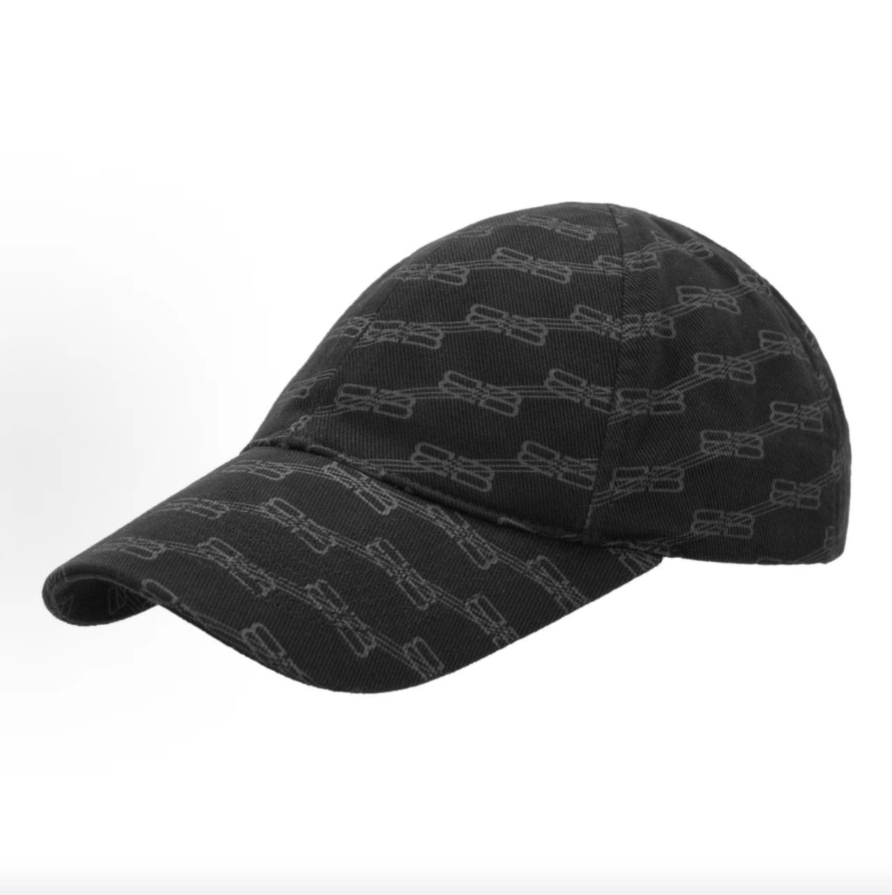 Balenciaga All Over BB Monogram Black Baseball Cap