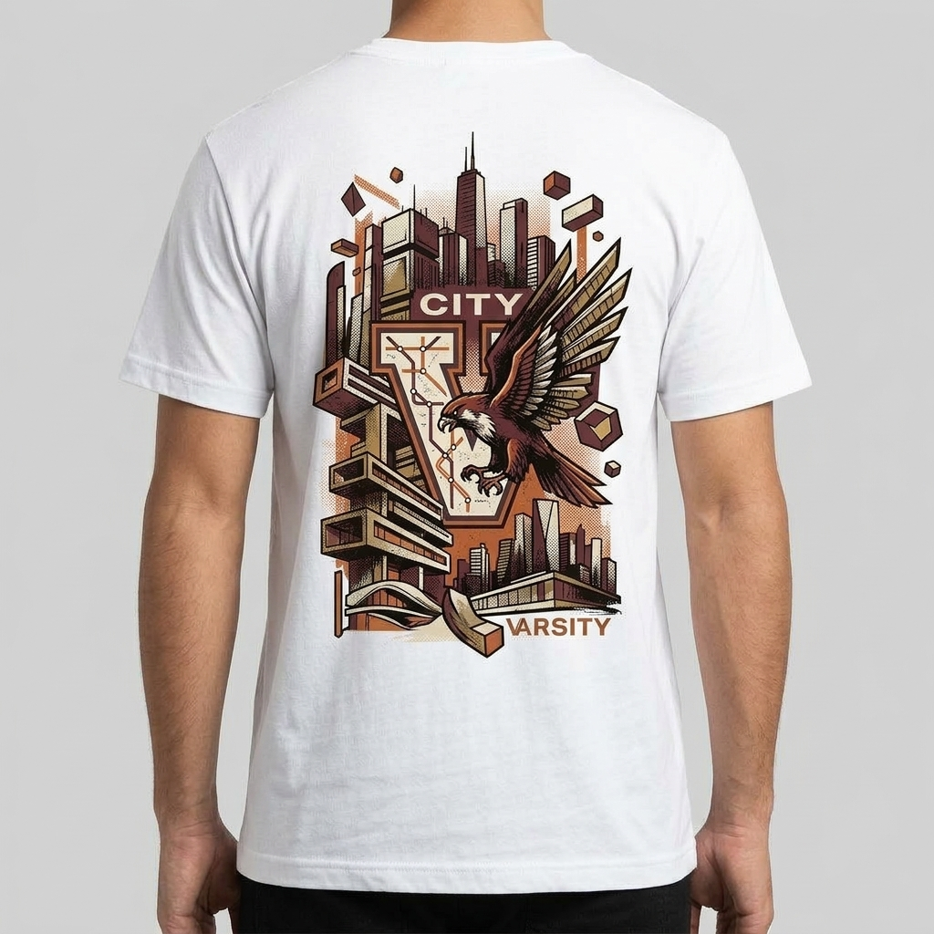 City Varsity Tee, Vintage Athletic Graphic T-Shirt, Unisex Streetwear Shirt CityTee7