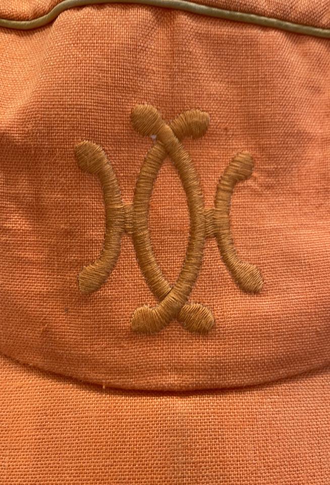 Orange Linen Baseball Cap Hat
