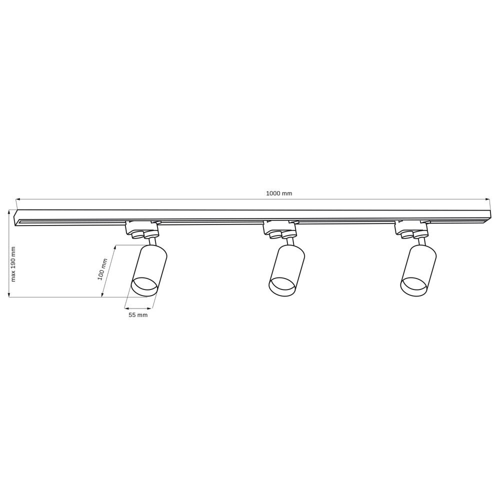 SANICO Lampa sufitowa Sanico Goldlux Paris 3 x GU10, na szynie, 1 m, biała