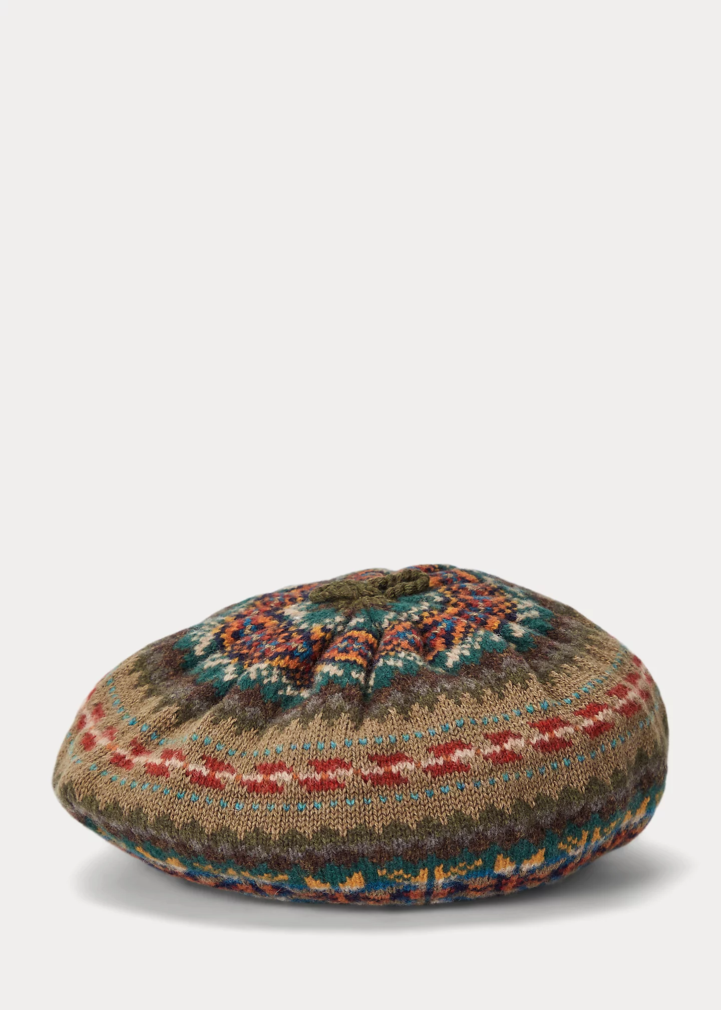 Fair Isle Cotton-Blend Beret