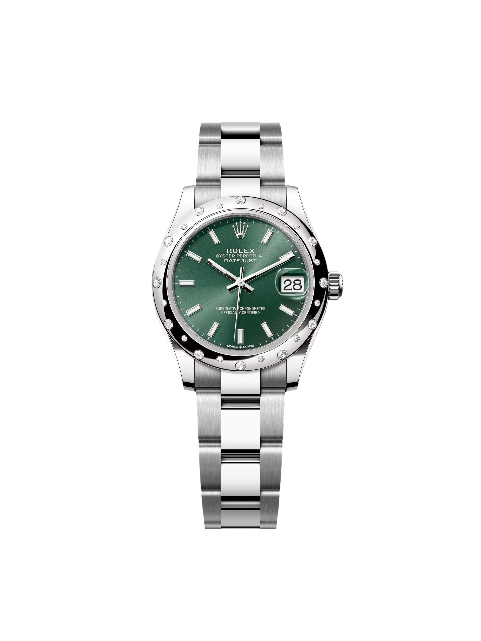 [2026 Mirror Grade]RLX Datejust m278344-0019/0020 Mint Green Dial 31mm Domed Diamond Oyster Watch