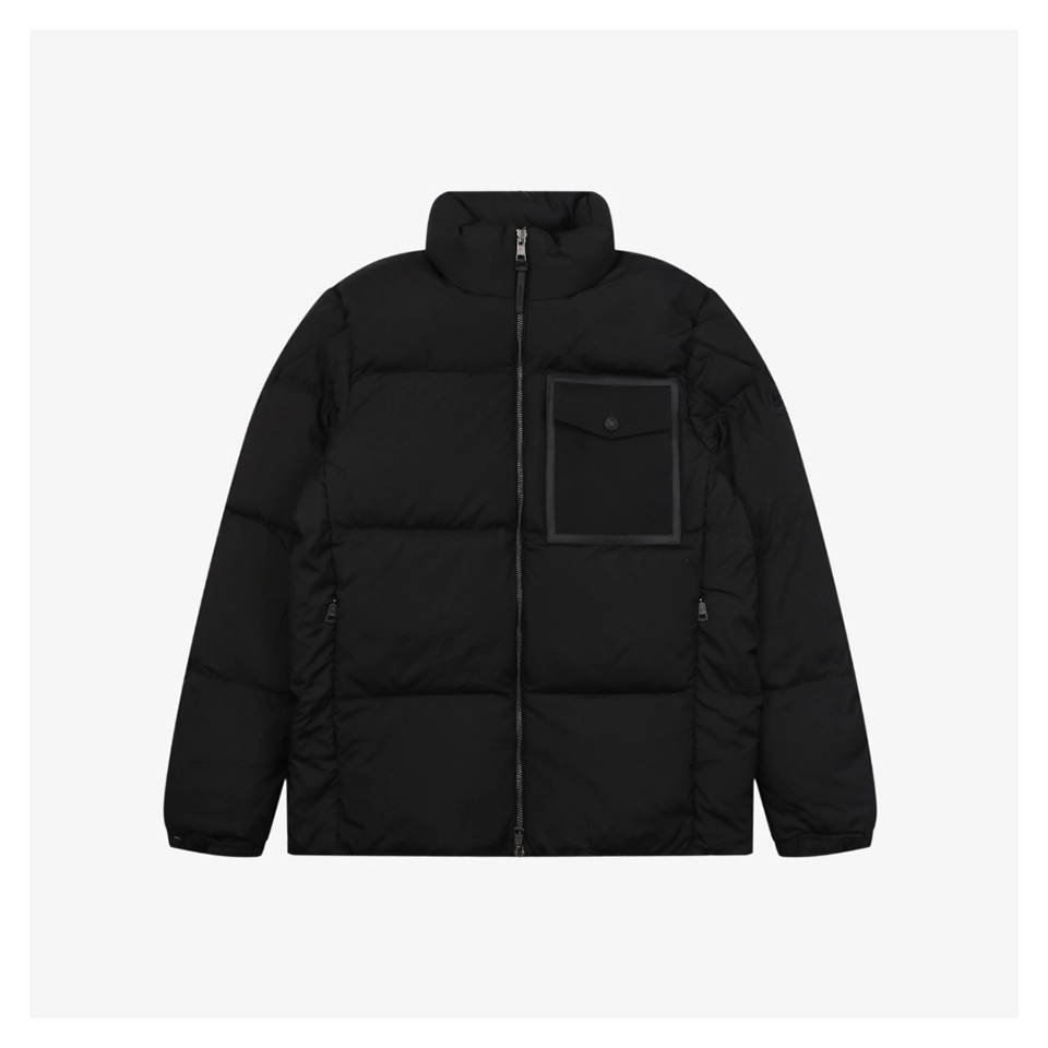 Mxxcler Besbre High-Collar Pocket Down Jacket (Brown/Black)