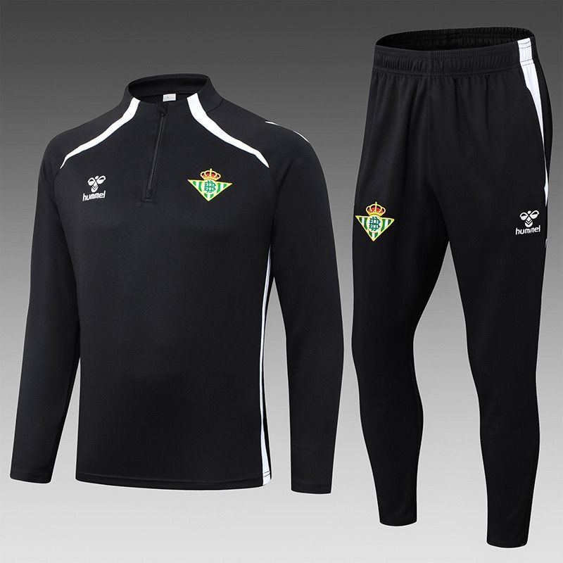 Kids Real Betis Training Kit (Sweatshirt+Pants) Black 2025/26