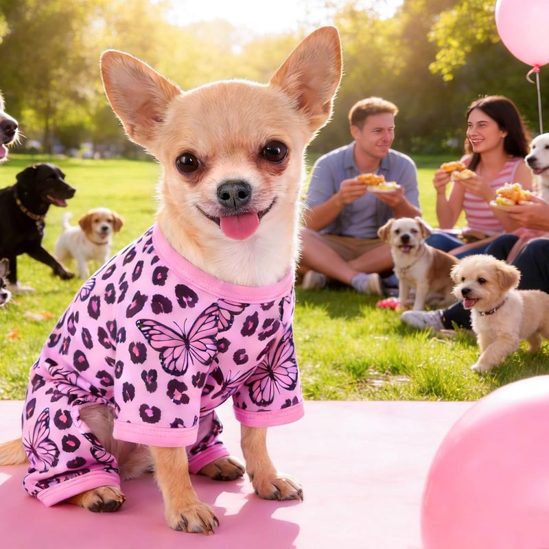 Dog Pajamas Summer Small Dog Clothes Soft Breathable Puppy Pajamas Girl Lightweight Dog Onesie Cute Cat Pet Clothes Puppy Jumpsuit (Pink Leopard, Small)