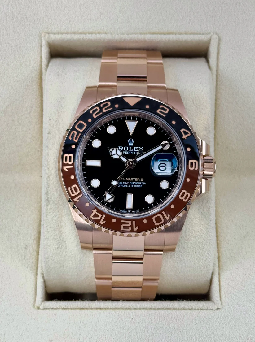 [2026 Mirror Grade]RLX GMT-Master II 40mm Root Beer Black Dial Oyster Bracelet 18k Rose Gold Watch 126715chnr-0001
