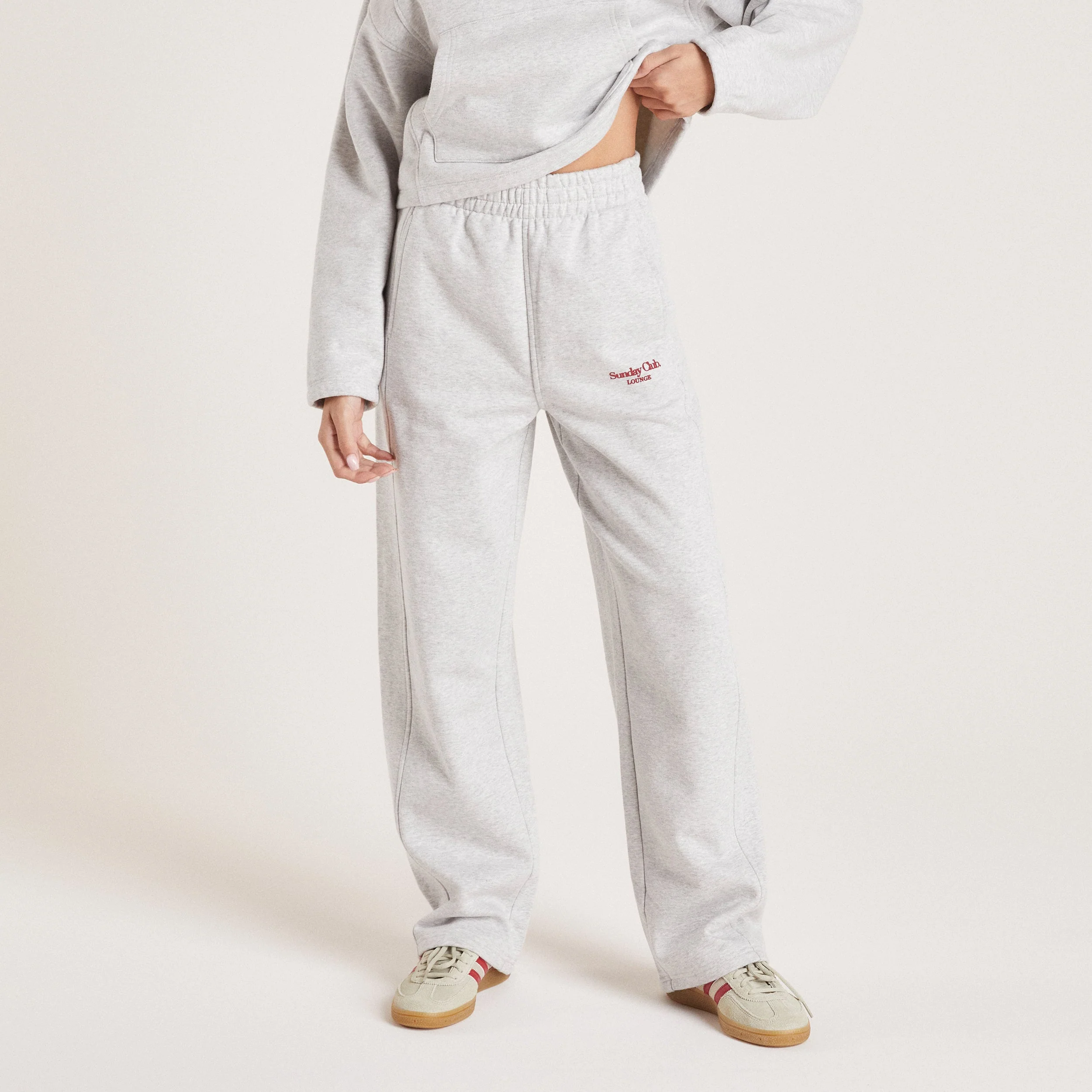 Straight Leg Sweatpants - Grey Marl