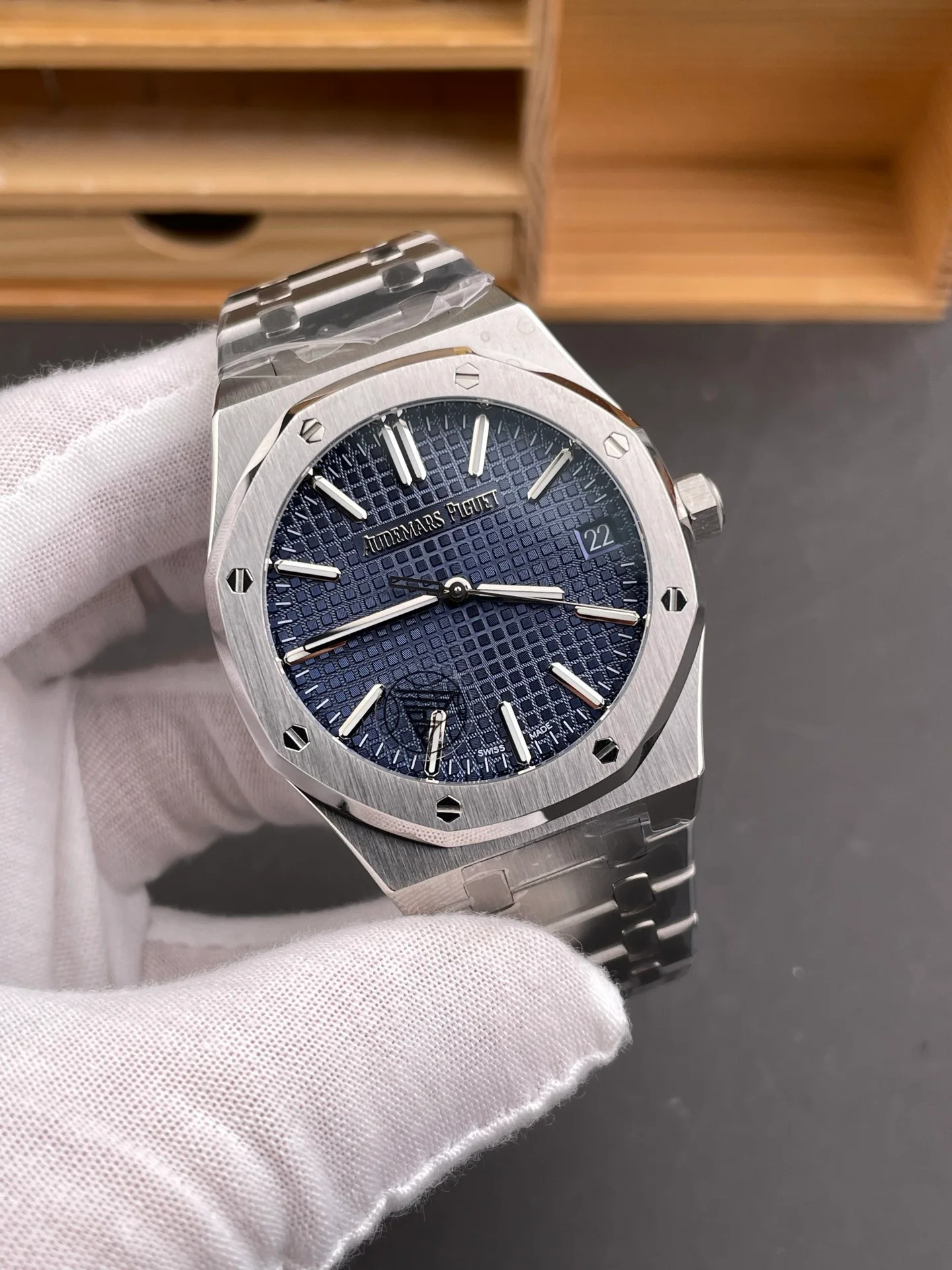 Royal Oak 15510 Rose Gold Blue Dial