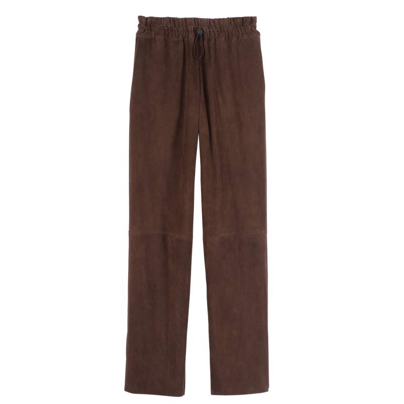 Leather straight pants