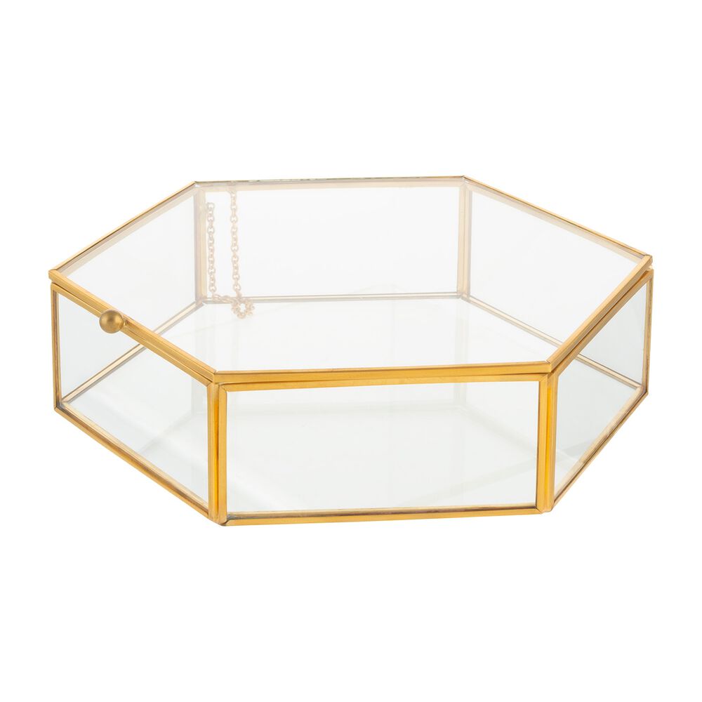 ALTOM DESIGN Szkatułka szklana Altom Design, Gold Honey, 20 x 19 cm
