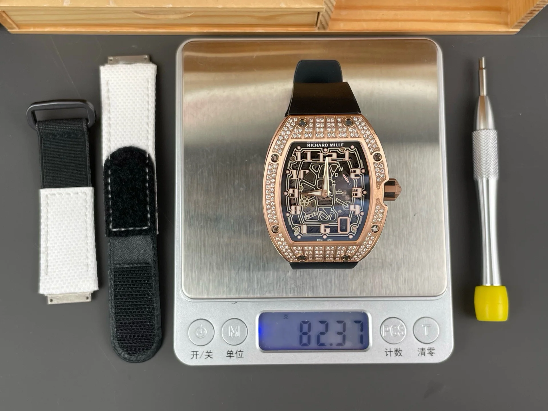 RM67-01 Full Diamond Rose Gold Case