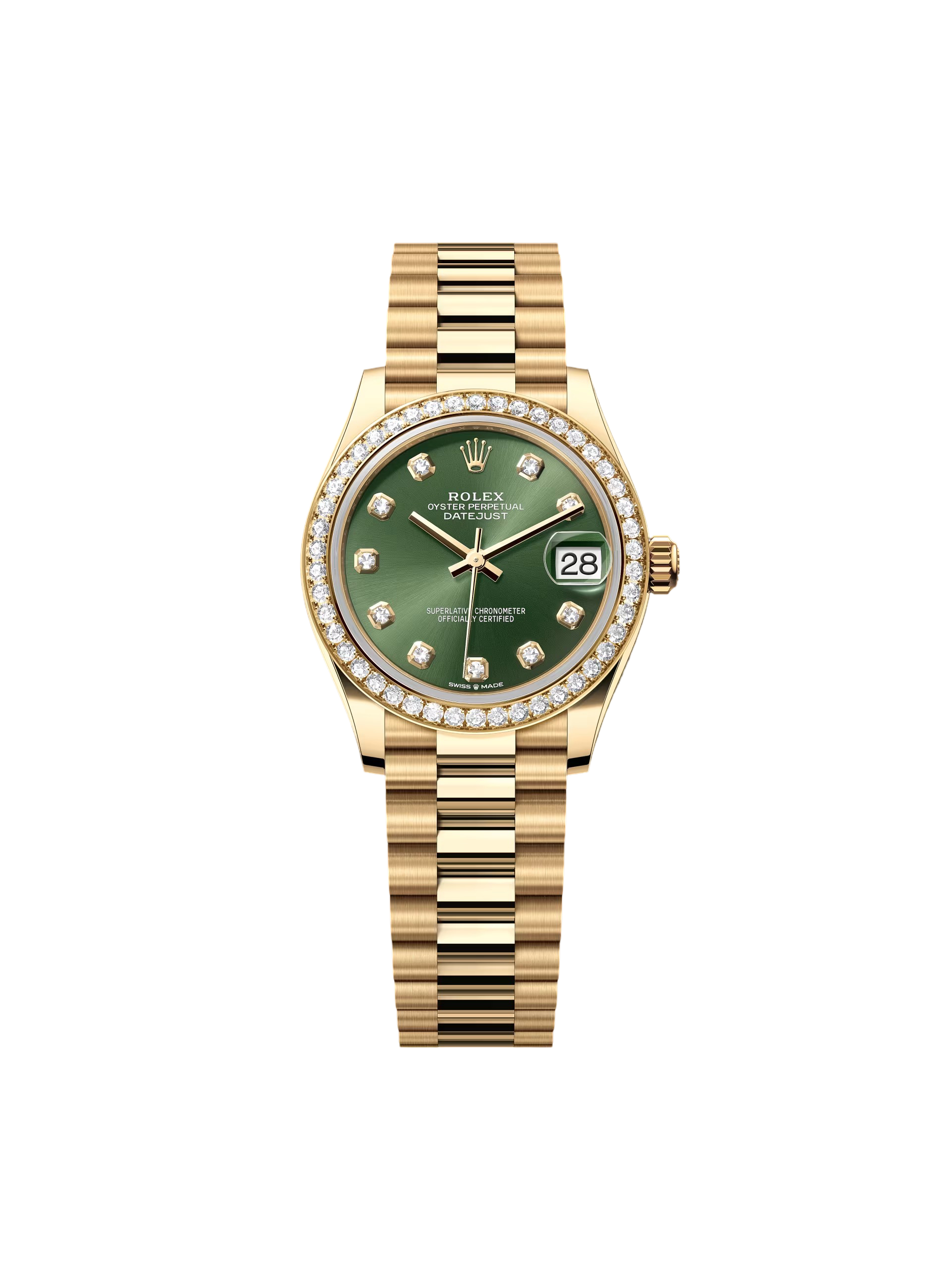 [2026 Mirror Grade]RLX Datejust m278288RBR-0007 Olive Green 31mm Dial President Bracelet Watch