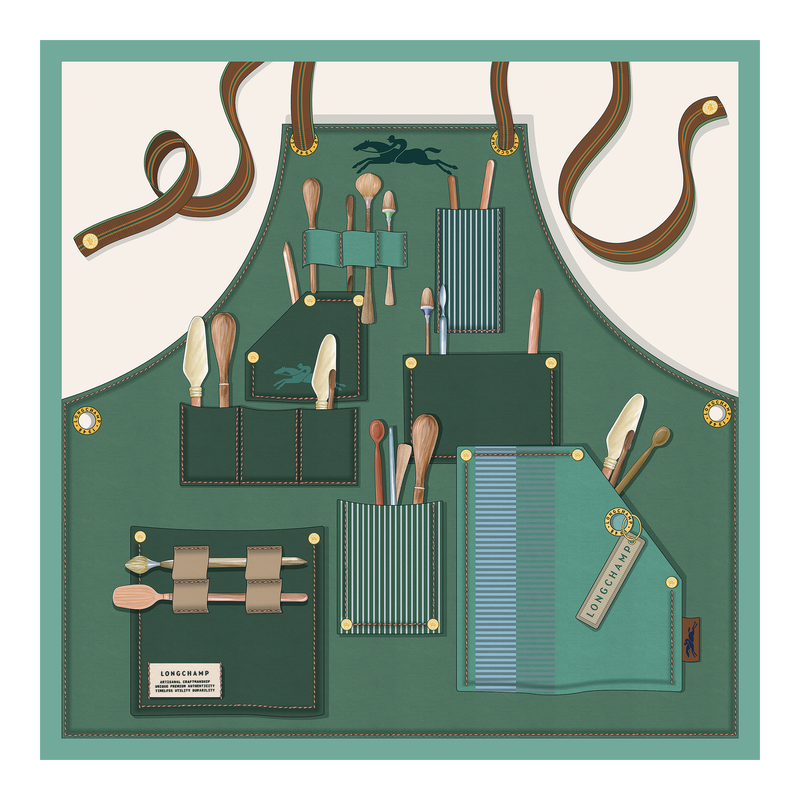 Longchamp Worker Silk scarf 50