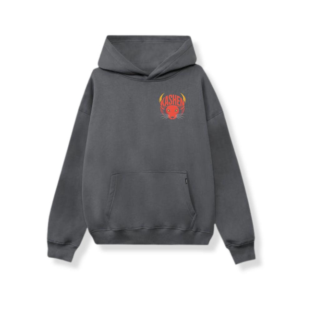 Kashen Cat Head Retro Graphic Design Hoodie