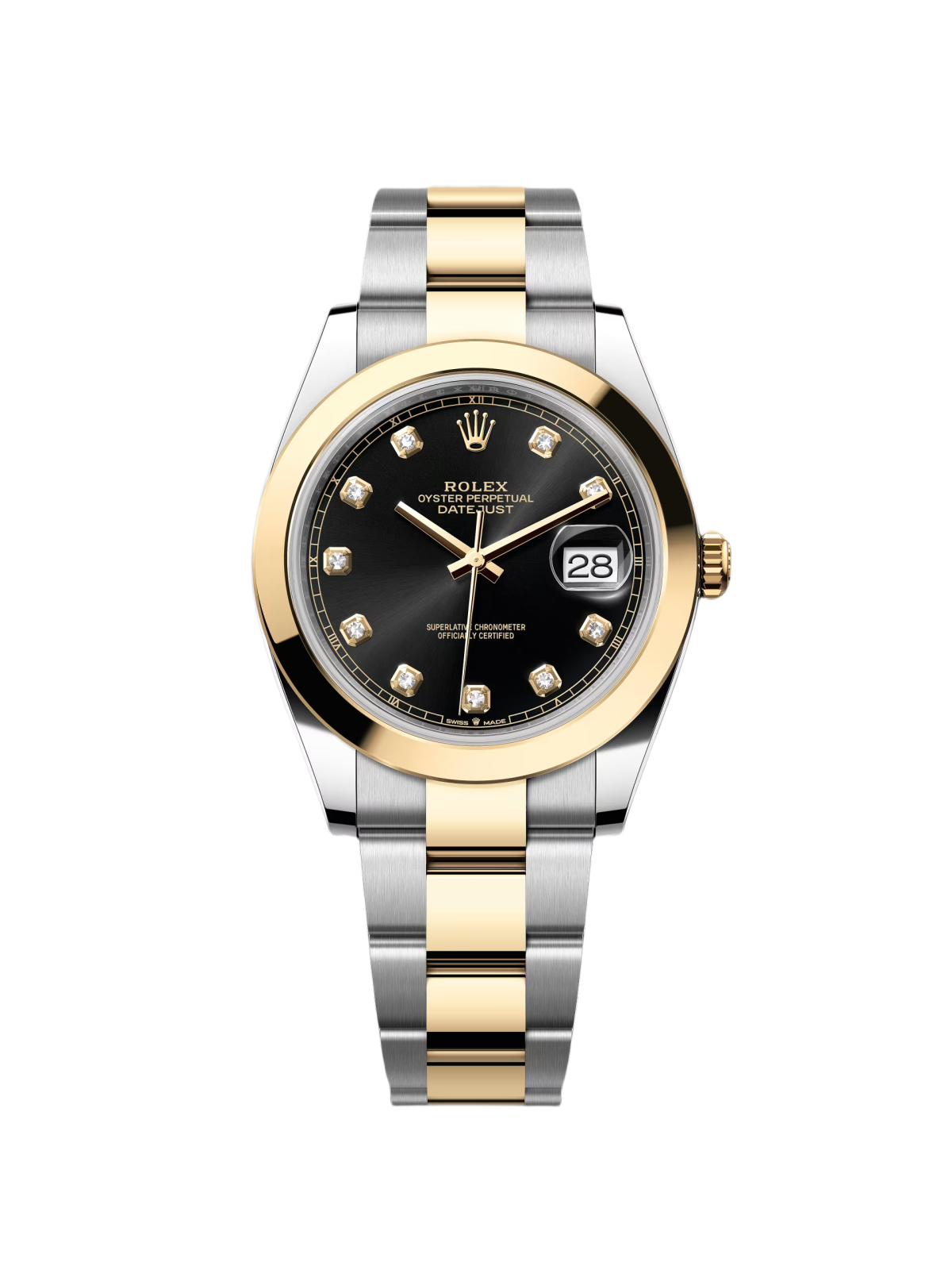 [2026 Mirror Grade]RLX Datejust 41mm 126303 Black Diamond Oyster Steel and Yellow Gold Mens Watch