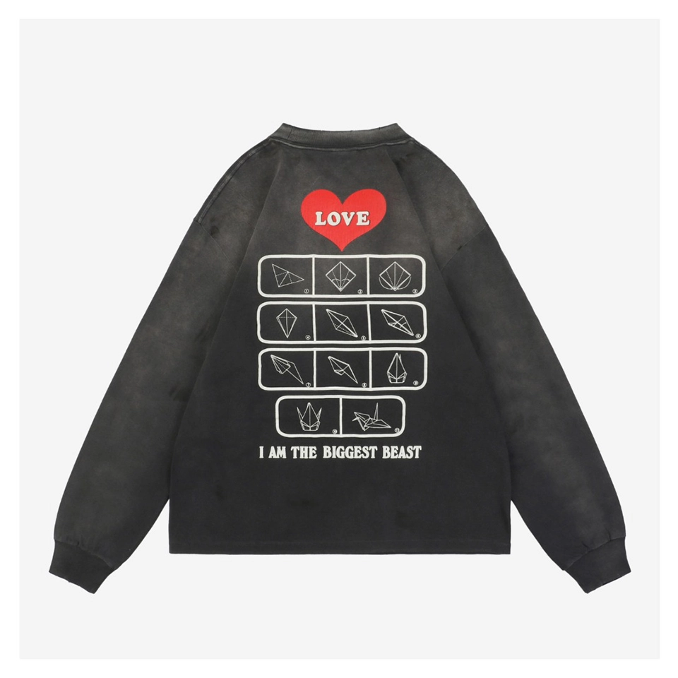 Saint Michael Origami Love Heart Print Shirt