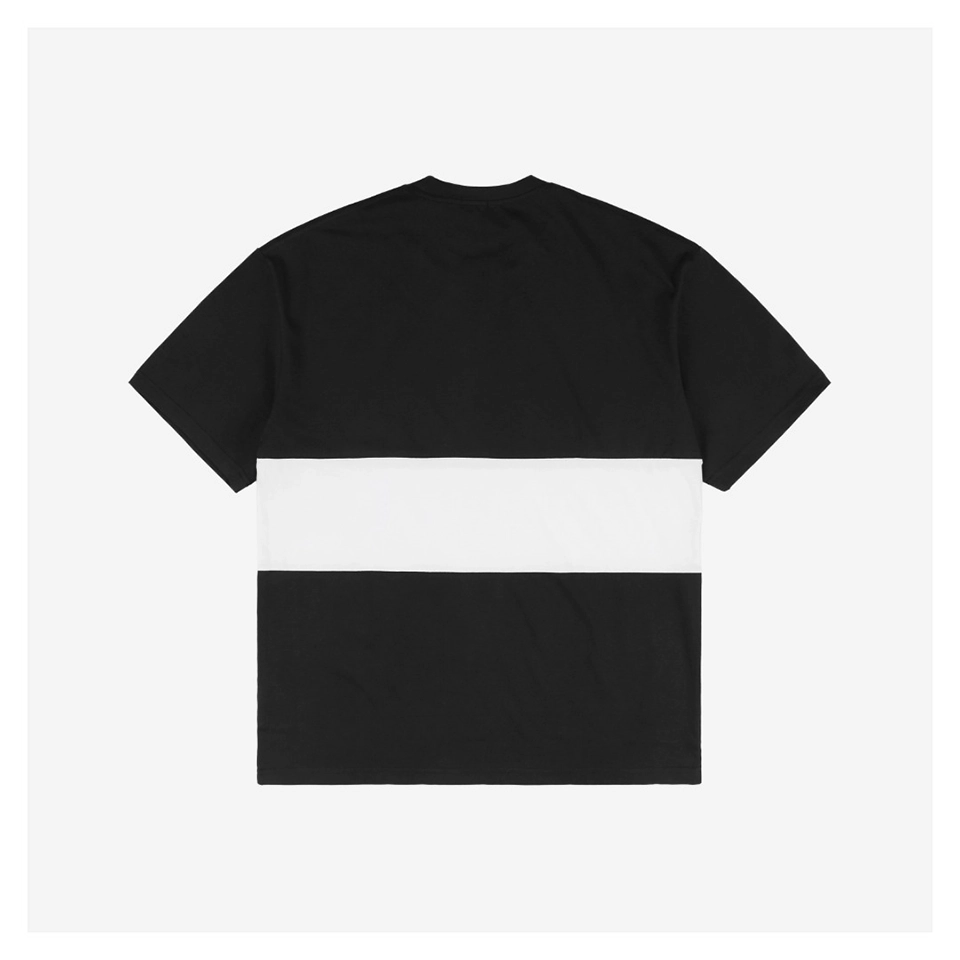 BBry Horizontal Stripe Equestrian Knight Print T-Shirt (Black/Blue)