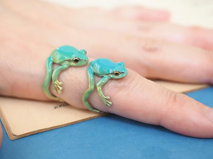 🐸Tree Frog Ring & Earrings