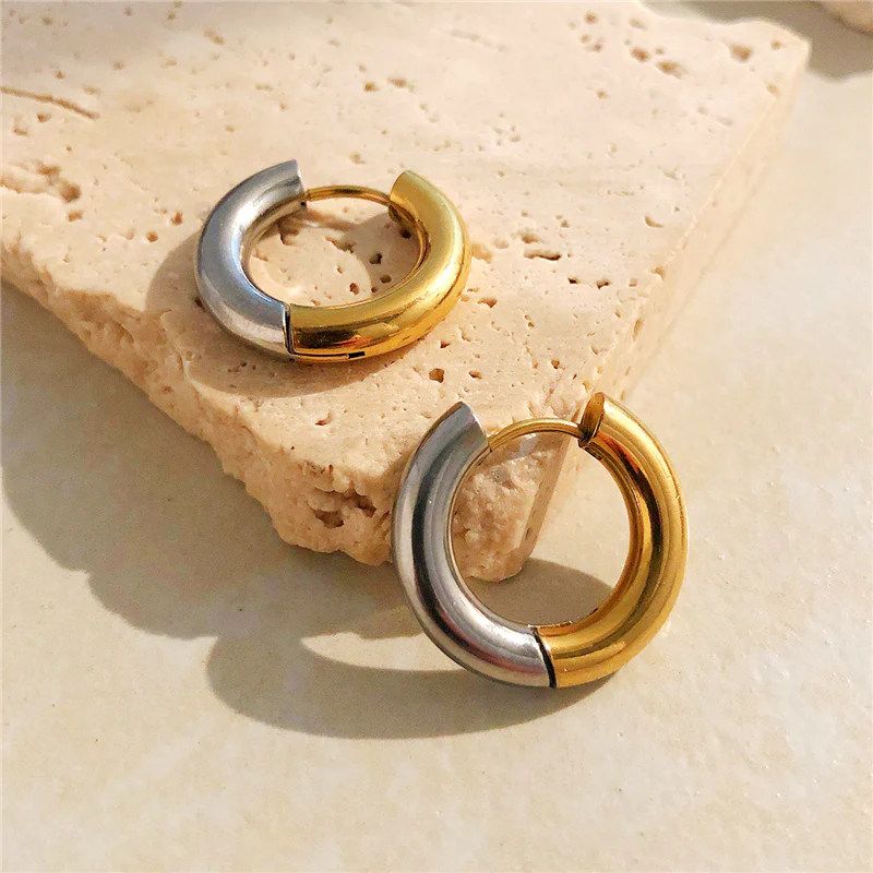 Two Tone Hoop Earrings