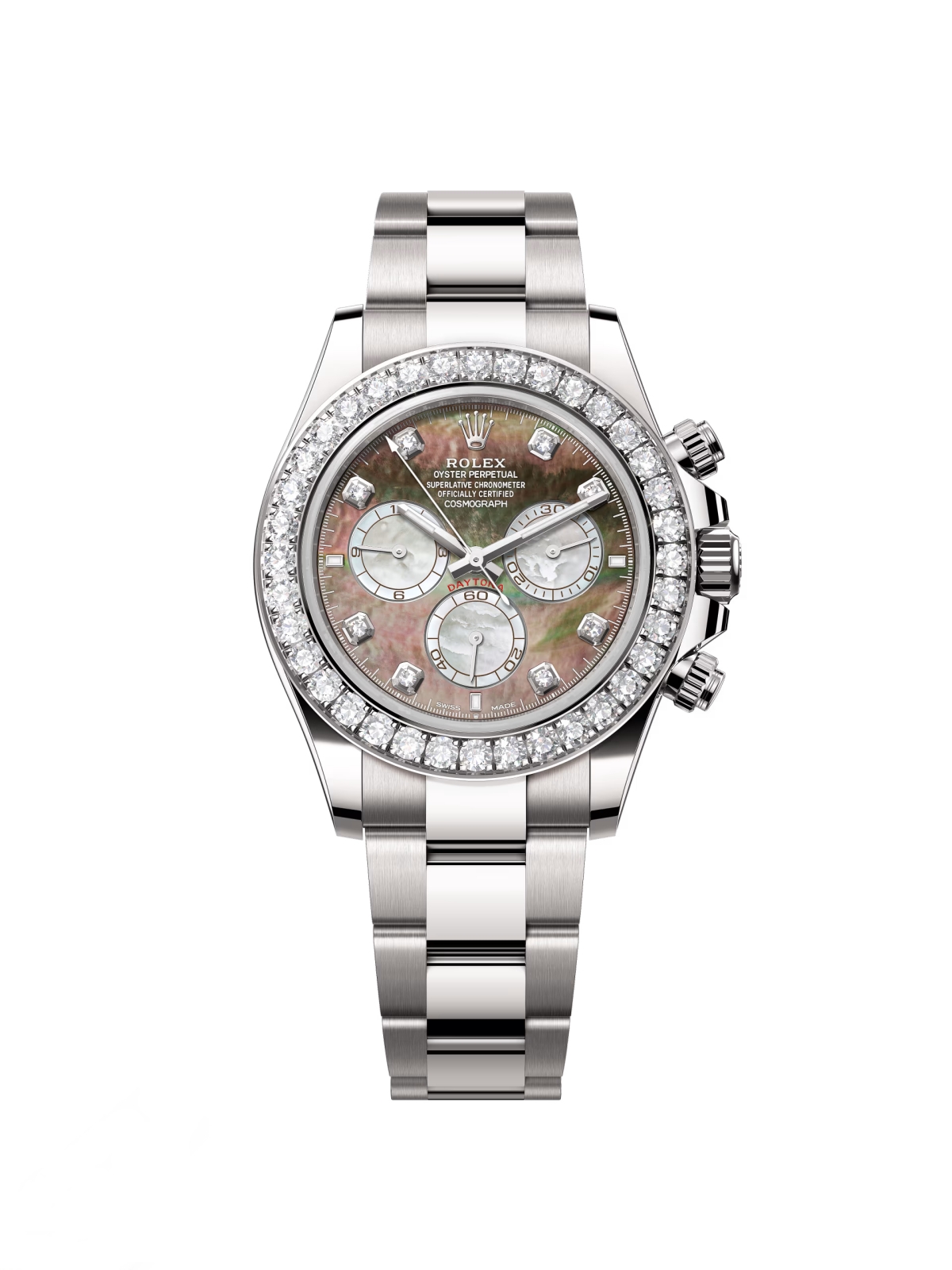 [2026 Mirror Grade]Rolex Cosmograph Daytona 40mm White Gold Mother of Pearl Dial Diamond Bezel - 126579RBR