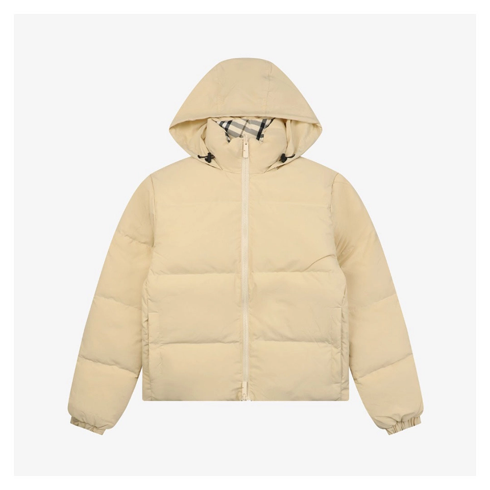 BBry Script Logo Check Reversible Down Jacket