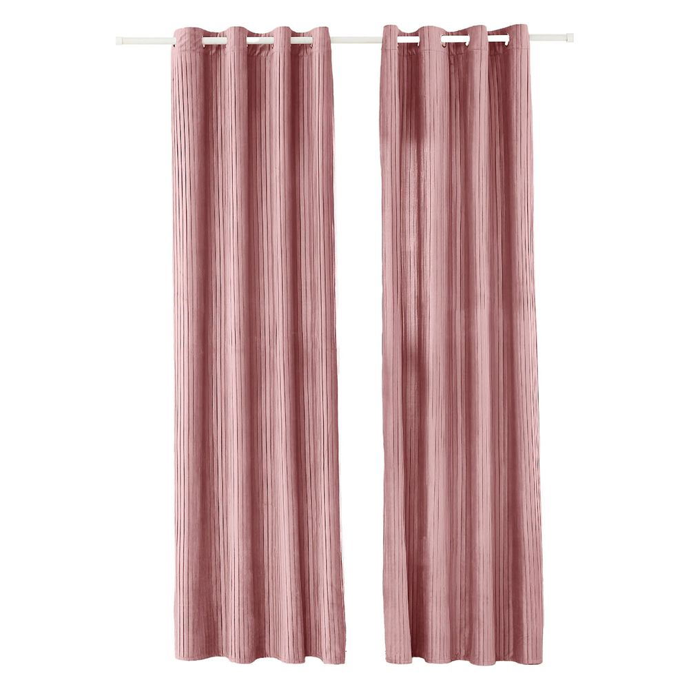 SMUKEE Zasłony aksamitne na przelotkach 135 x 250 cm Smukee Home, 2 szt., różowe
