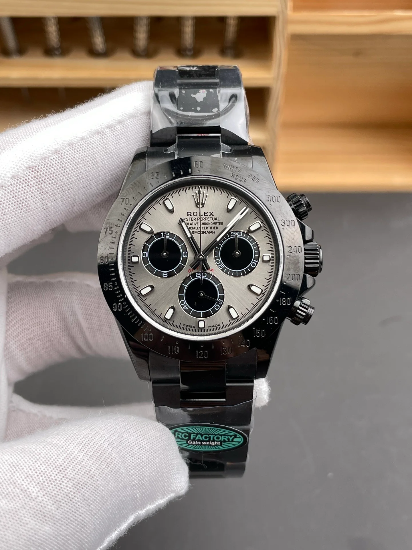Grey Dial Black Steel Daytona