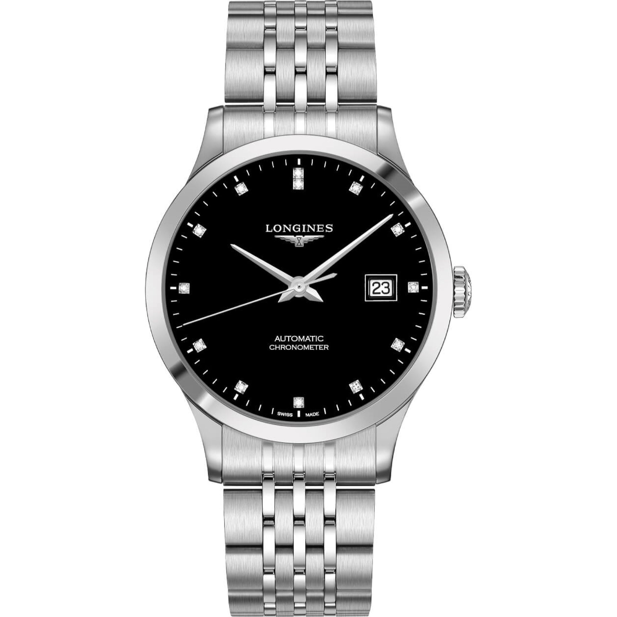 [2026 Mirror Grade]Longines Men's L2.821.4.57.6 Record Diamond Stainless Steel Watch