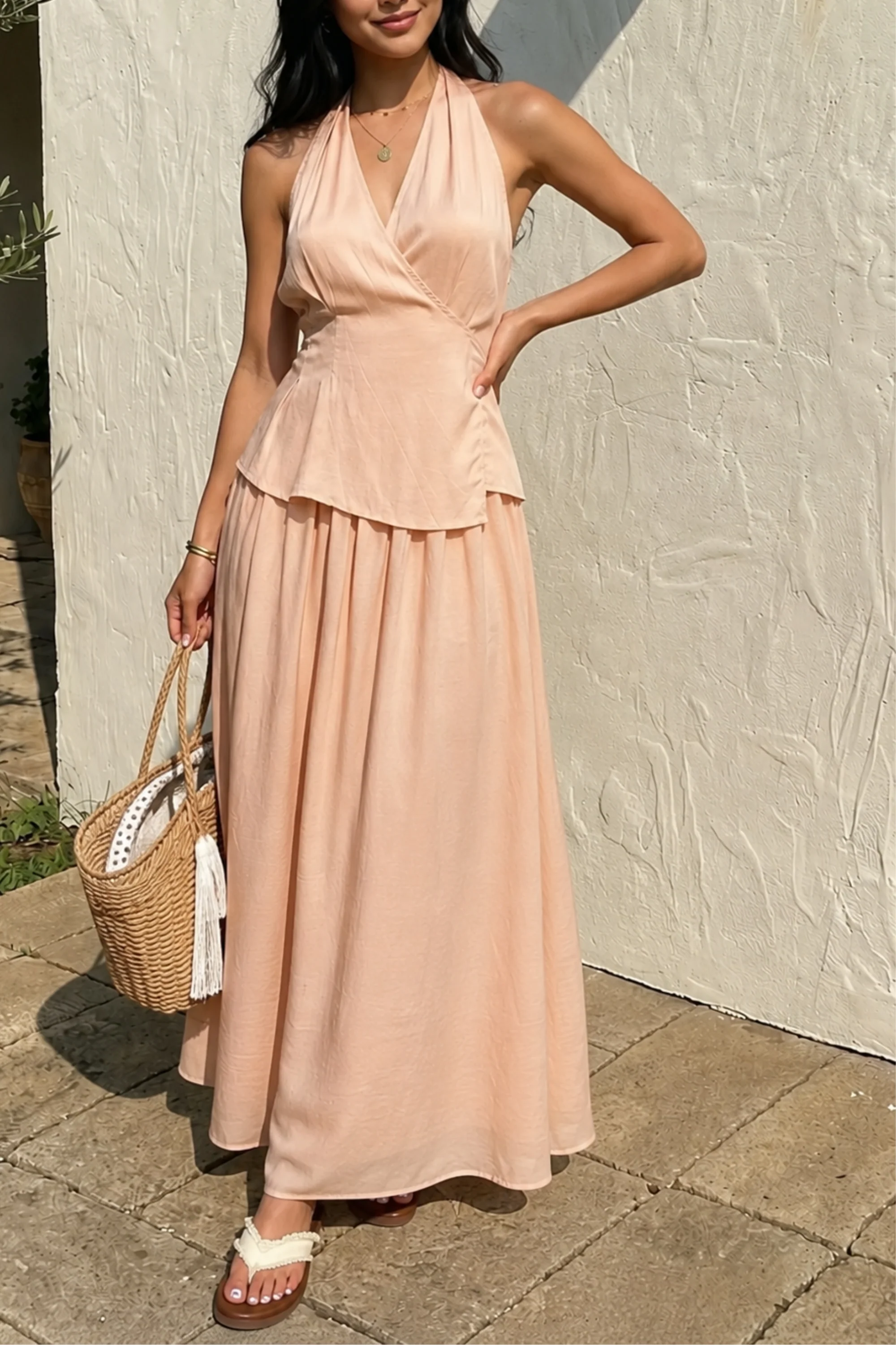 Sunbaked Wrap Top & Skirt Co-ord Set