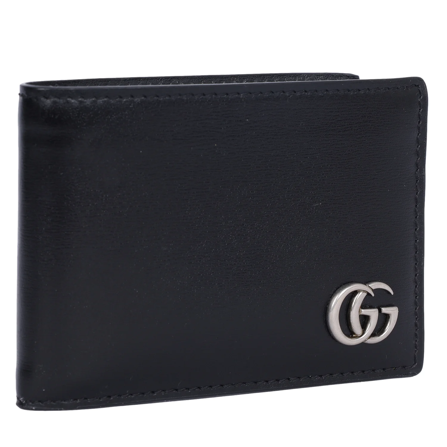 GG Marmont Black Leather Bi Fold Wallet