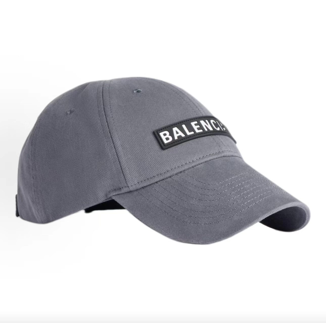 Balenciaga Rubber Label Grey Baseball Cap