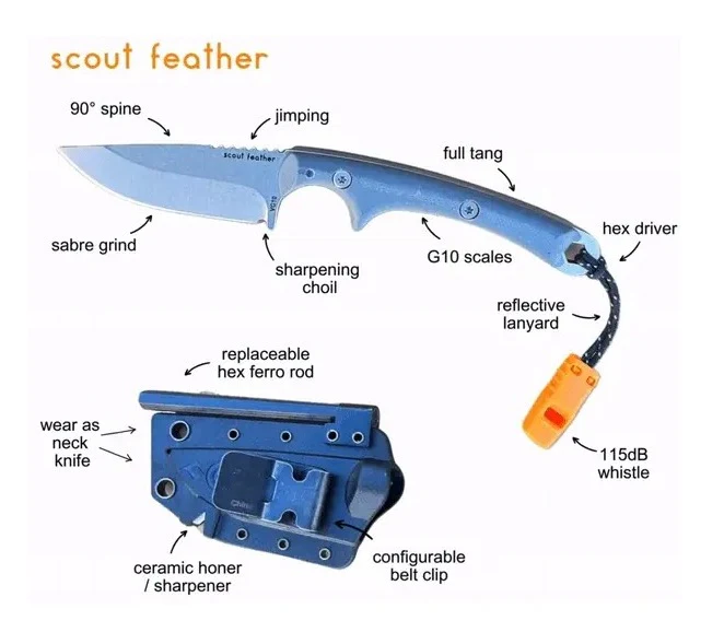 Scout Feather Adventure Survival Knife