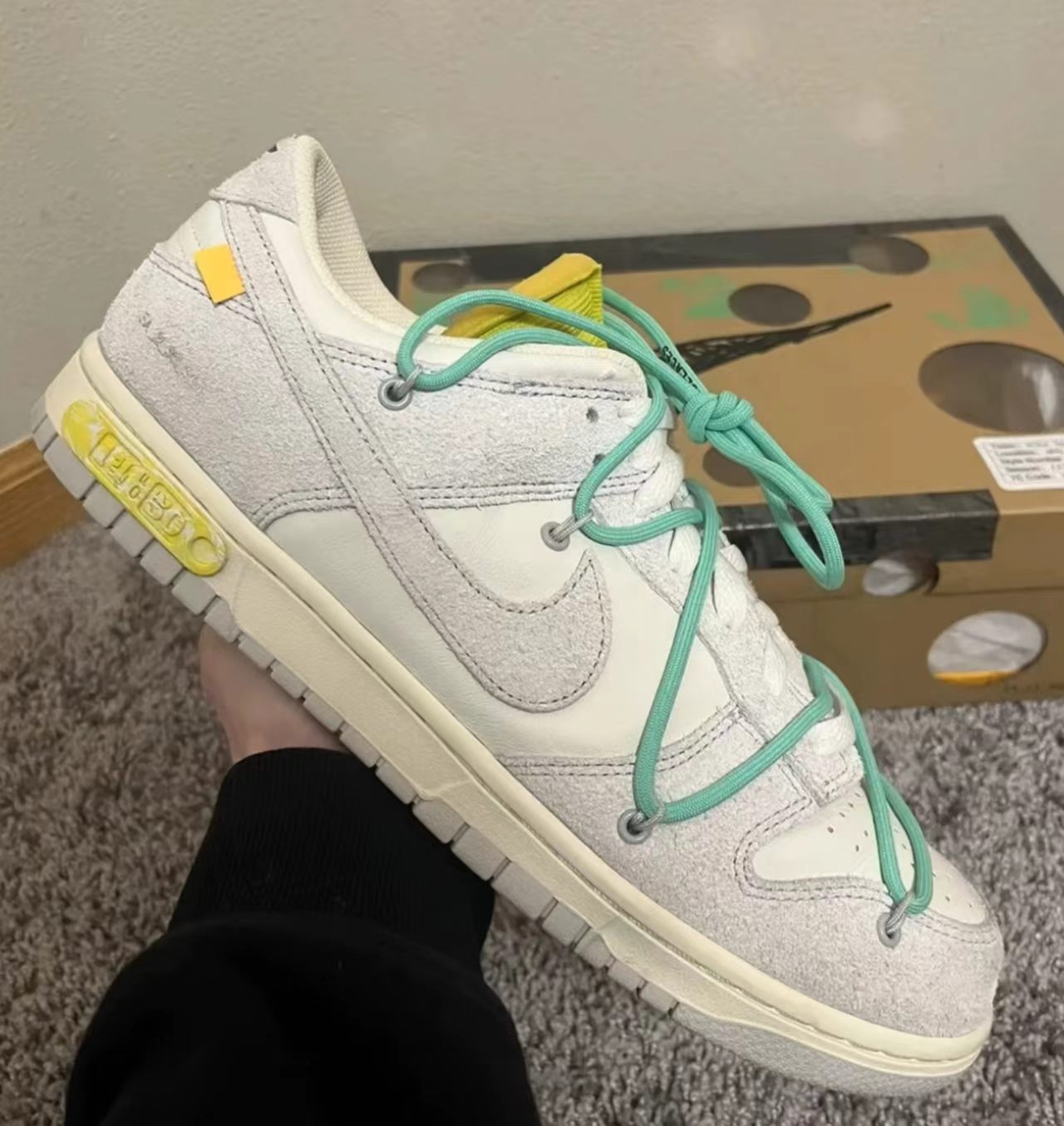 Off-White x Nike Dunk Low Lot 12 of 50 Grey Mint Green