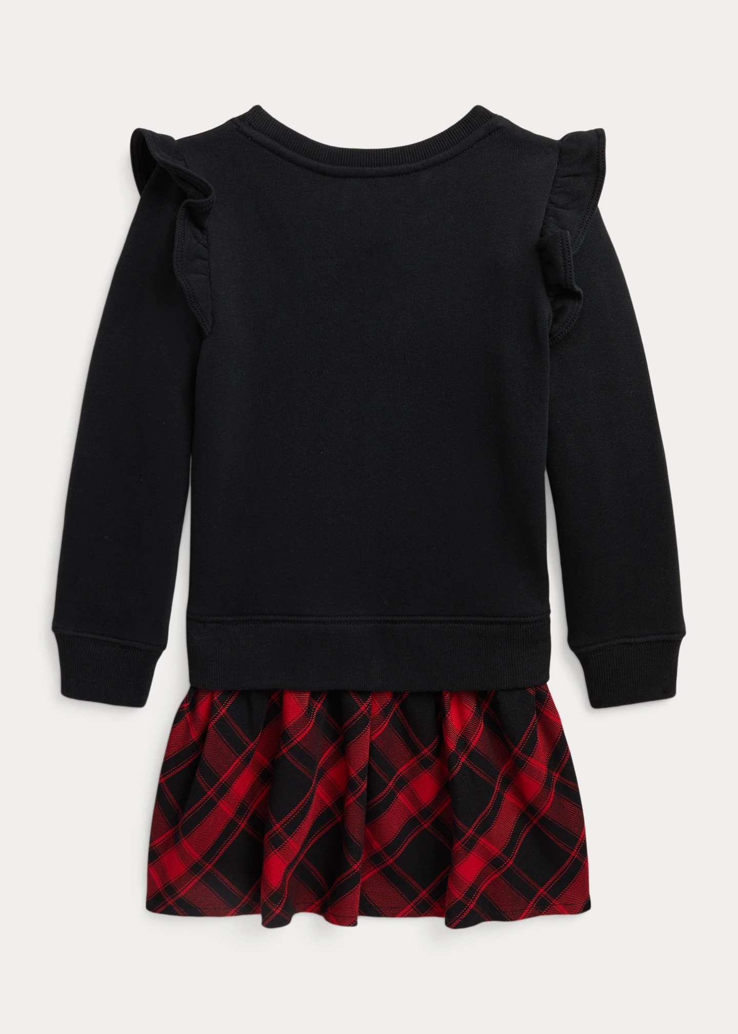 Plaid Fleece Sweatshirt Dress