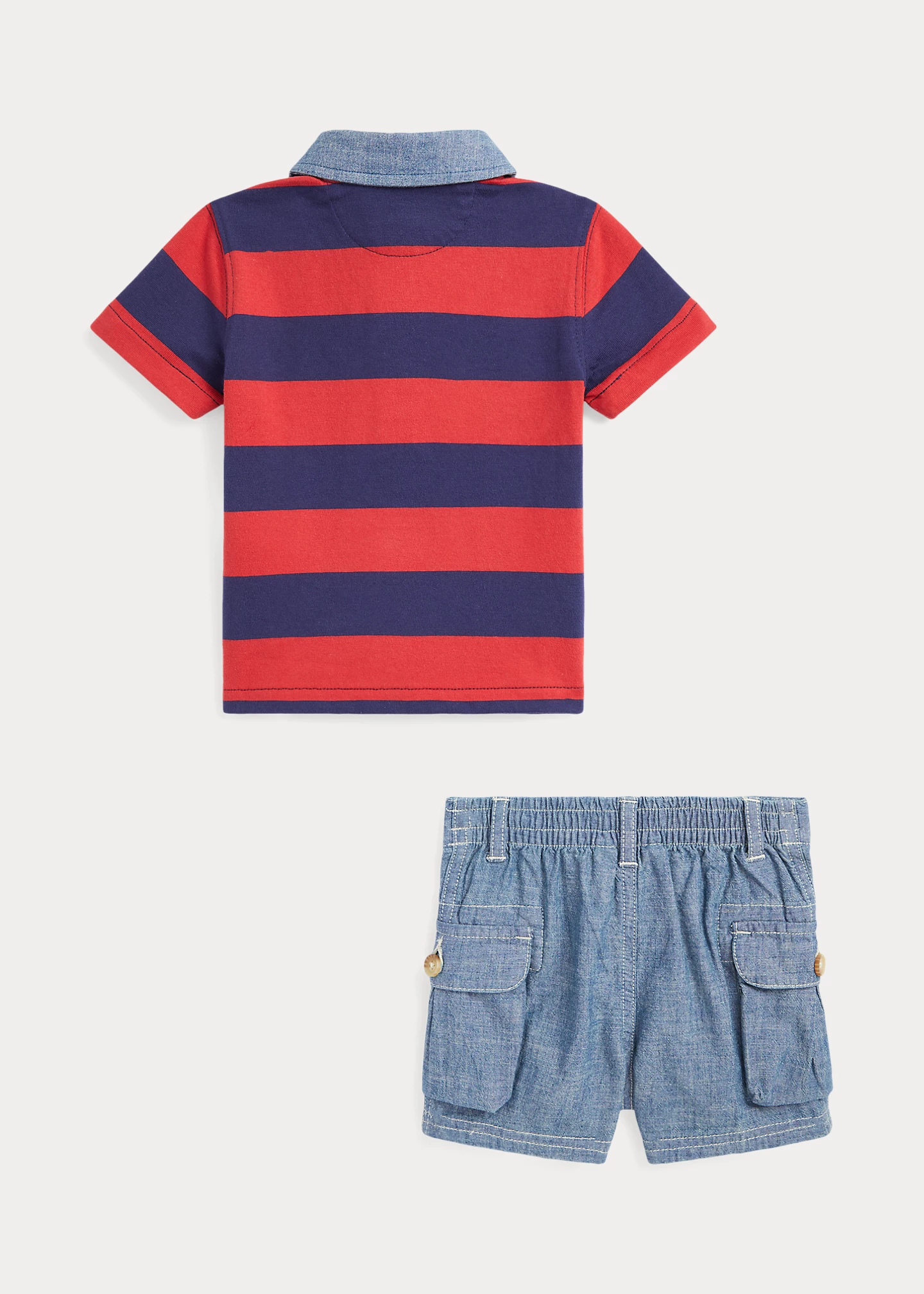 Jersey Rugby Shirt & Chambray Short Set