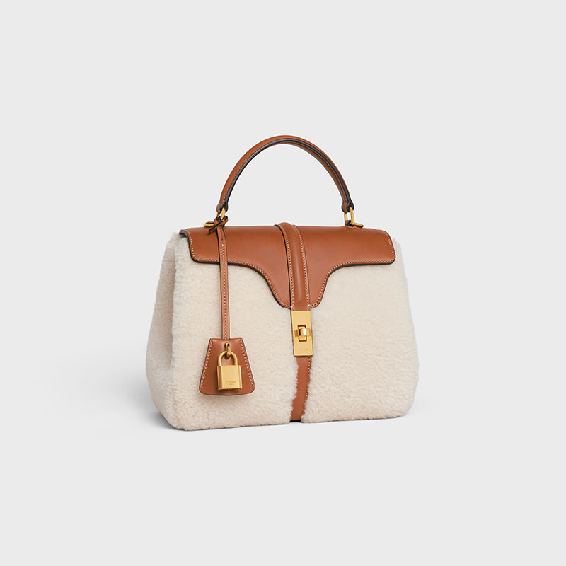 SMALL 16 BAG IN SHEARLING AND NATURAL CALFSKIN