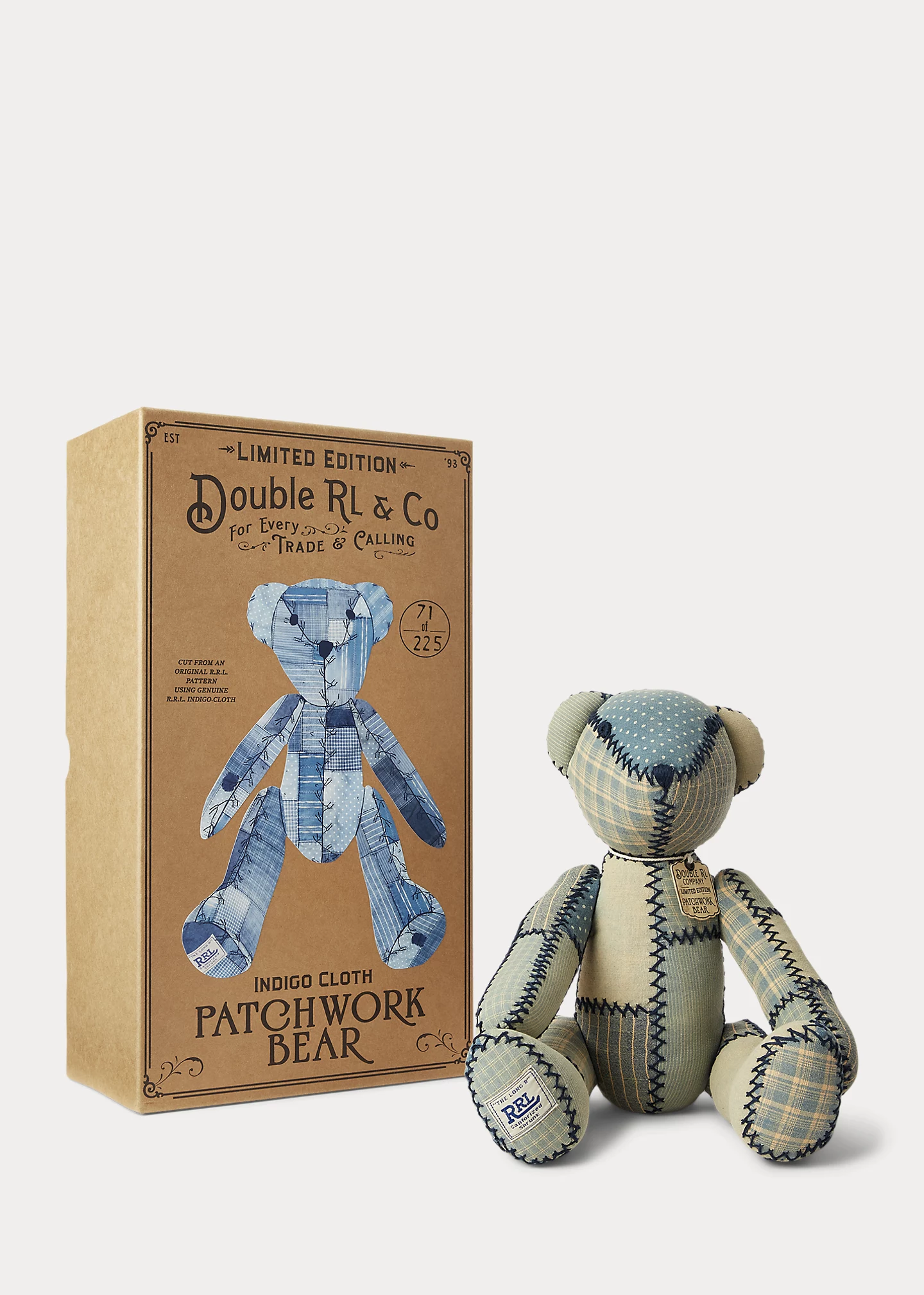 Limited-Edition Indigo Patchwork Bear