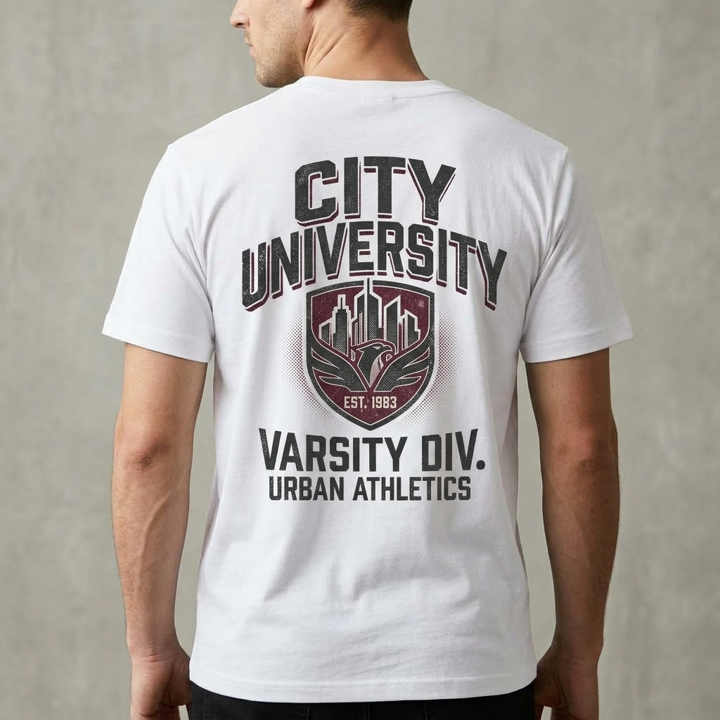 City Varsity Tee, Vintage Athletic Graphic T-Shirt, Unisex Streetwear Shirt CityTee7