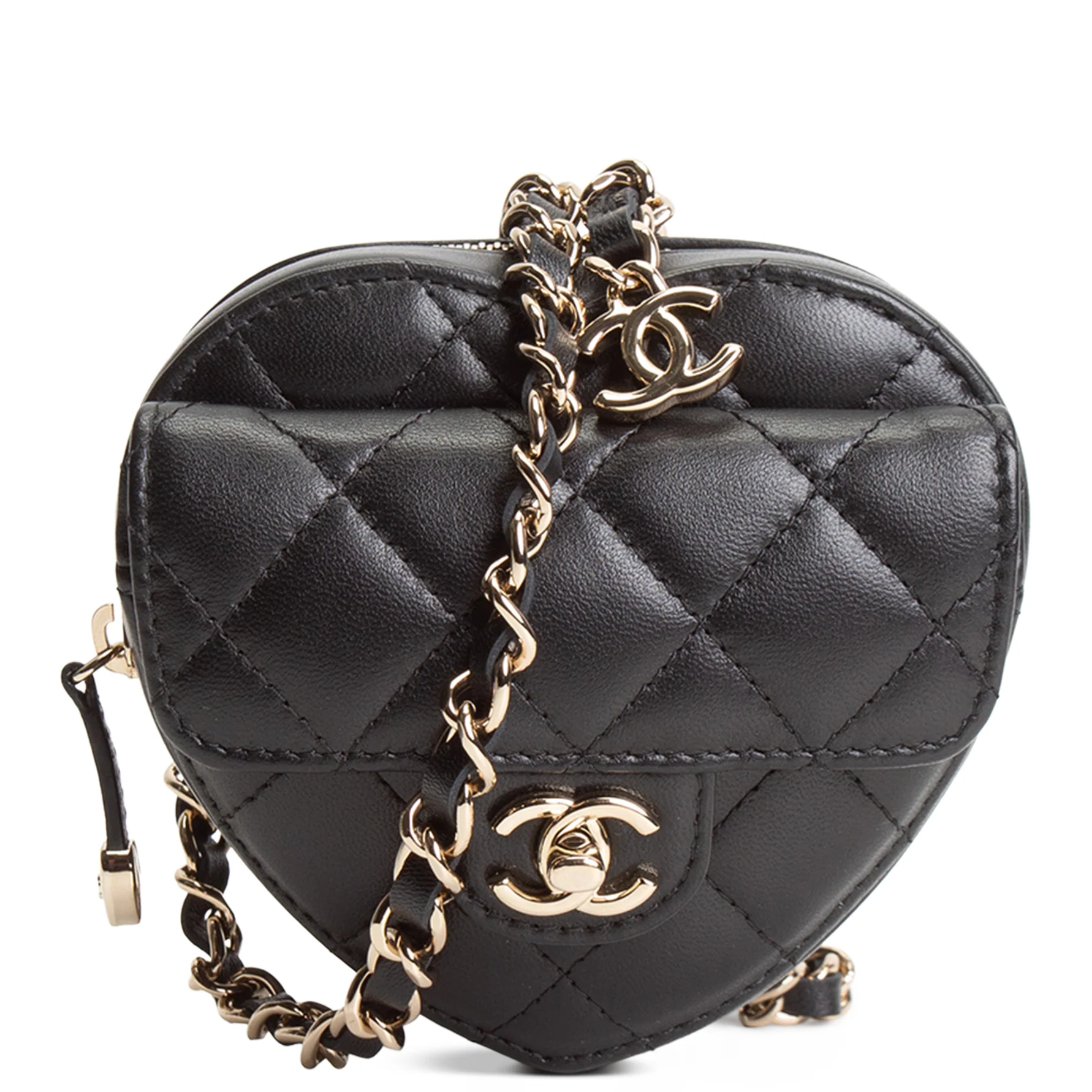 CHANEL Mini CC In Love Heart Belt Bag - Quilted Lambskin