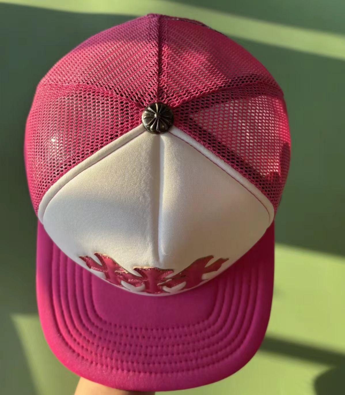 Chrome Hearts Pink Mesh Baseball Cap