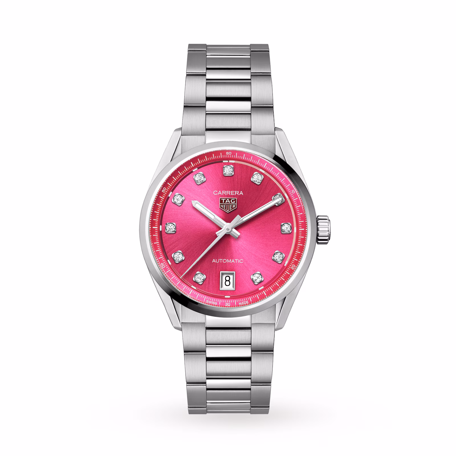 [2026 Mirror Grade]TAG Heuer Carrera Date 36mm Ladies Watch Pink Diamond Dot WBN2318.BA0001