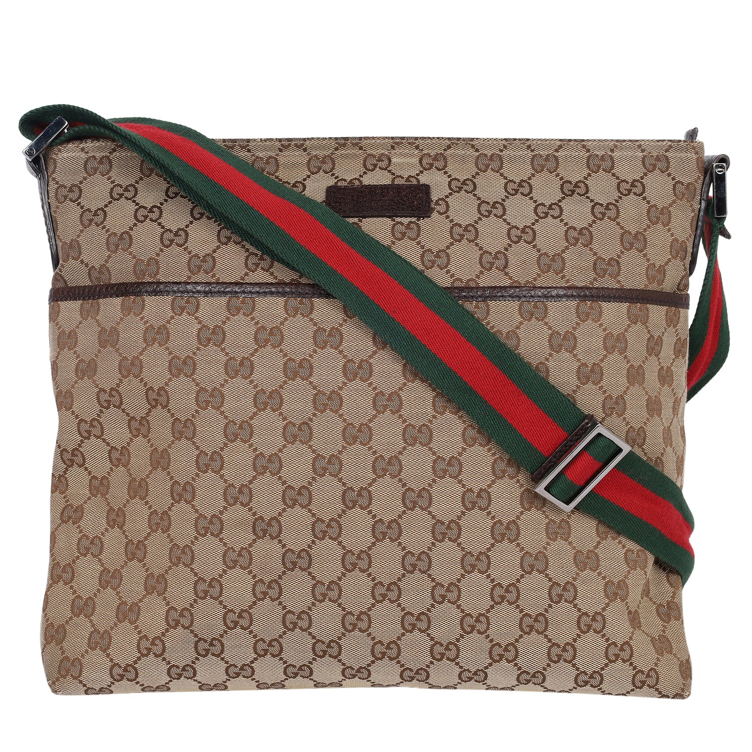 Monogram Web Medium Flat Messenger Bag