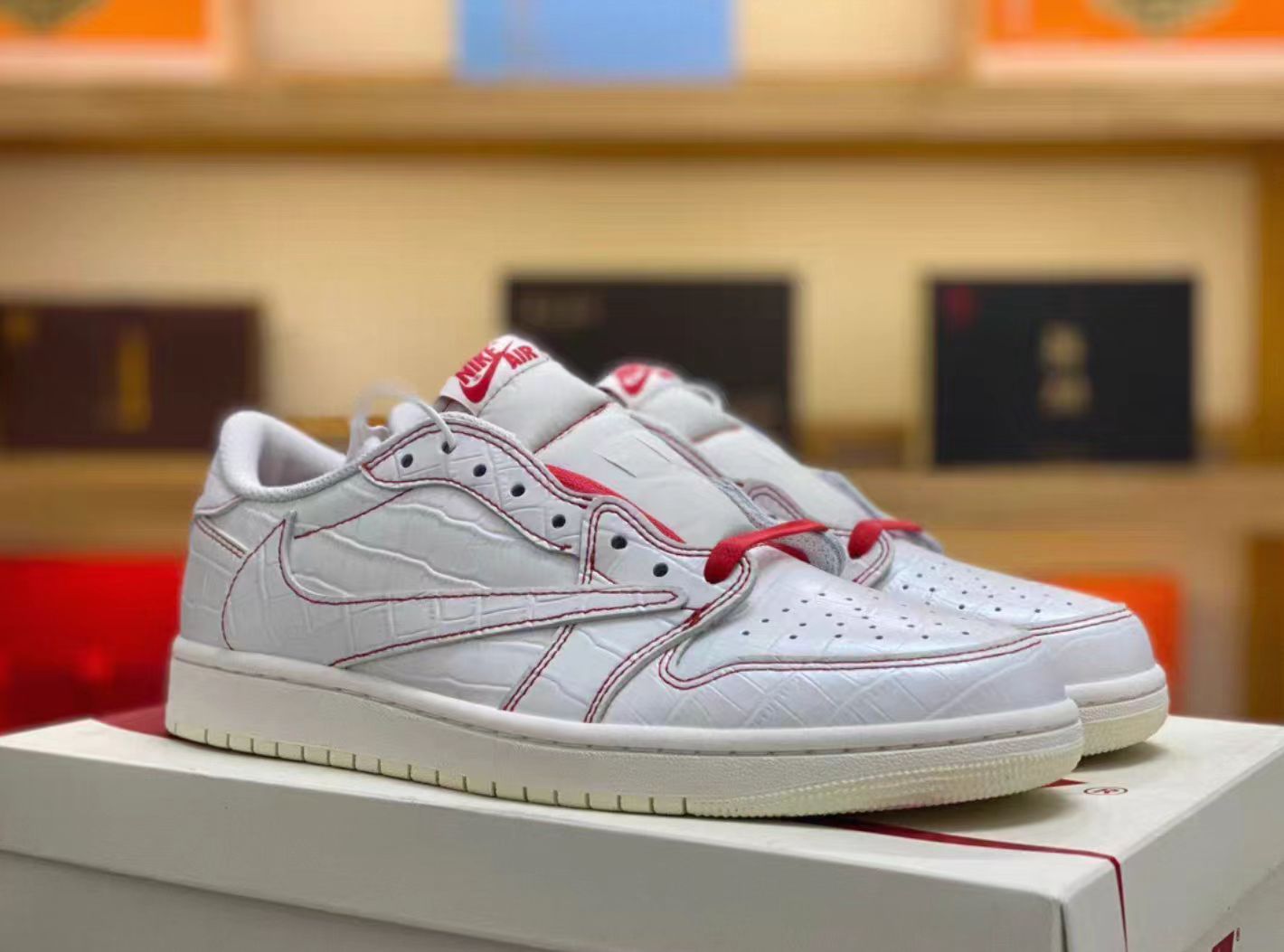 Travis Scott x Air Jordan 1 Low OG "White Croc"