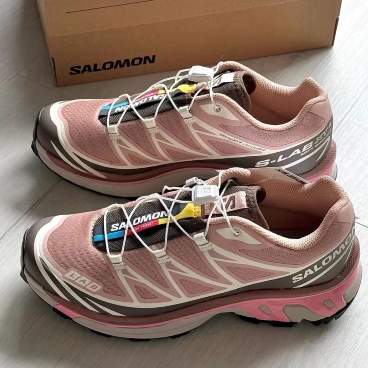 Salomon XT-6 Light Pink Brown Cream Hiking Shoes