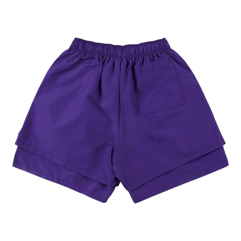 Sp5der Purple Star Logo Graphic Shorts